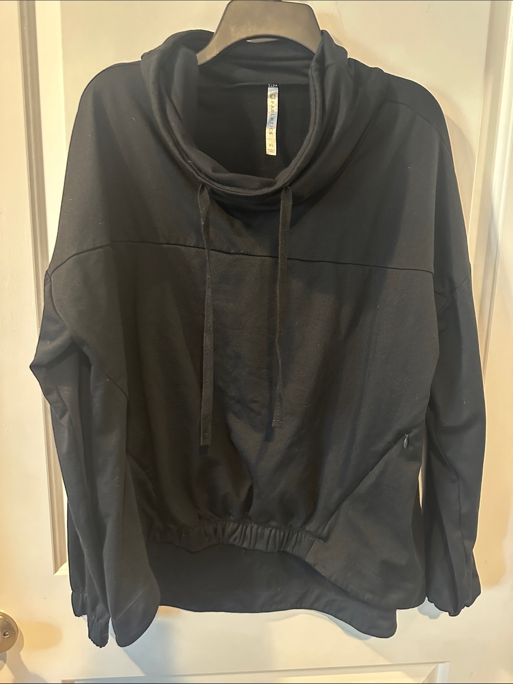 Fabletics Black Cowl-Neck Sweatshirt with Drawstring